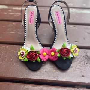 Betsey Johnson heels with flowers